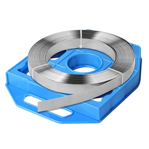 304 Stainless Steel Strapping Band Coil - 3/4' x 95' Roll, Packing Tensioner Strap - Poueer