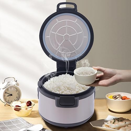 19L 20QT Commercial Rice Warmer, 110V 100W Non-stick Inner Pot Electric Rice Warmer with Warm Function only, Restaurant Stainless Steel Rice Warmer with Dual Temperature Control - Poueer