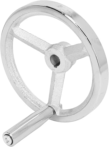 Lathe Handwheel 160MM Cast Iron Chrome Plated Hand Wheel with Removable Handle Milling Grinding Machine - Poueer