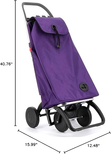 Rolser I-Max MF 4 Wheel Foldable Shopping Trolley - Orange - Poueer