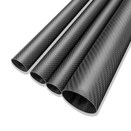 2Pcs Length 500MM 3K Carbon Fiber Tube OD: 30 MM 32 MM 33 MM 34 MM 35 MM for RC Model Aircraft Plant Protection Machine Parts Carbon Fiber Square Tube(33x30 Twill Glossy) - Poueer