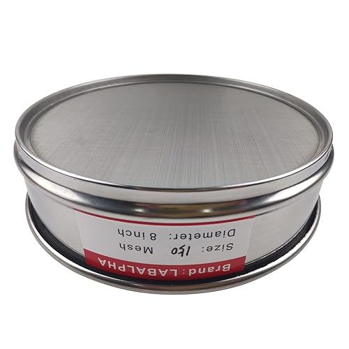 LABALPHA 300 Mesh Lab Sieves, #300 Mesh Test Sieve, 8'' Diameter, 304 Stainless Steel Wire Cloth (0.054mm) - Poueer