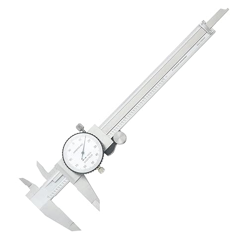 Dial Caliper 6' 150mm Dual Reading Scale Metric System 6' Maximum Measuring 0.001' Graduation Interval (6 inch / 150mm Dual Reading Scale) - Poueer