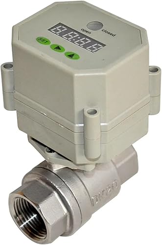 DN8-DN25 2-Way SS304 Electric Timer Drain Ball Valve Automatic Timer Flush Valve Intelligent Timer Programed Valve 1Pcs(DN15,NPT_110-230VAC) - Poueer
