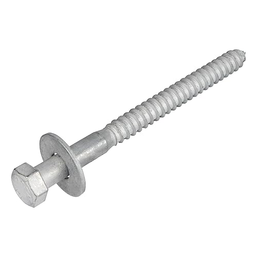 3/8 x 4 (50 Pack) Lag Screw Kit, 50 Screws and 50 washers, Hot Dip Galvanized, Meets ASME B18.2.1 Industrial/Commercial Grade by Makers Bolt - Poueer
