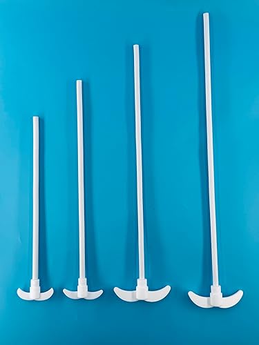PTFE Overhead Stirrer Electric Stirring Rod Stirrier Mixer Shaft with Foldable Paddle for Lab (600MM-145MM-10MM) - Poueer