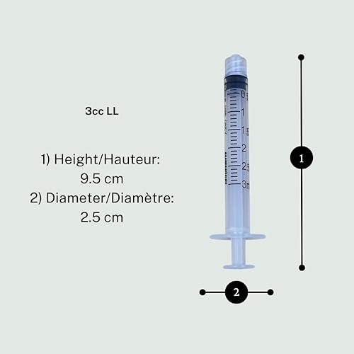 Veterinary Syringe with Needle, Luer Lock 3cc (3ml), 22G x 3/4 inch (19mm), Individually Sealed, 100 per box, 03LT2219 - Poueer