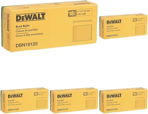 DEWALT Brad Nails, Heavy Duty, 18GA, 1-1/4-Inch, 25000-Pack (DBN18125) - Poueer