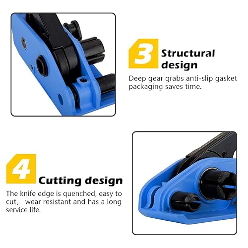 MYFAMIREA Heavy Duty Banding Strapping Kit with Tensioner Tool, 1/2' x 3500FT Polypropylene Plastic Packaging Strapping, 300 Metal Seals, Sealer Tool for Pallets, Logistics, Warehouse (Red) - Poueer