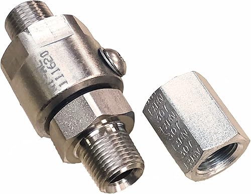 Super Swivel Inline 3/8 MXM NPTF Swivel with 3/8 FXF Eaton Adapter PN# SS8MP38XMP38-NI-AL (2714) - Poueer