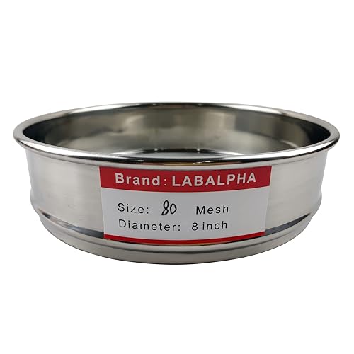 LABALPHA 300 Mesh Lab Sieves, #300 Mesh Test Sieve, 8'' Diameter, 304 Stainless Steel Wire Cloth (0.054mm) - Poueer