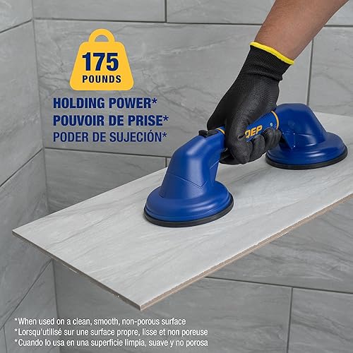 QEP ProMAXGrip Double Suction Cup - 175 lbs. Lifting Capacity - Poueer