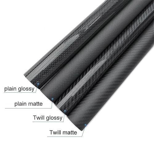 2Pcs Length 500MM 3K Carbon Fiber Tube OD: 30 MM 32 MM 33 MM 34 MM 35 MM for RC Model Aircraft Plant Protection Machine Parts Carbon Fiber Square Tube(33x30 Twill Glossy) - Poueer
