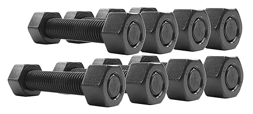 4 Inch Black Oxide Stud and Hex Nut, B7 Grade, 5/8'-11, All Thread, Sterling Seal & Supply (Pack of 8) - Poueer