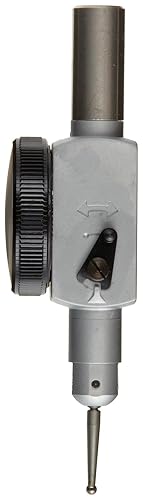 Mitutoyo 513-504 Pocket Type Dial Test Indicator, Basic Set, Horizontal Type, 0.375' Stem Dia., White Dial, 0-5-0 Reading, 1.3' Dial Dia., 0-0.01' Range, 0.0001' Graduation, +/-0.0002' Accuracy - Poueer