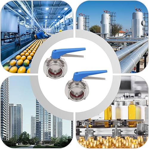 3 Inch Tri Clamp Sanitary Butterfly Valve with Trigger Handle Stainless Steel 304 Tri Clamp Clover (2 Pack 3 Inch Trigger Butterfly Valve) - Poueer