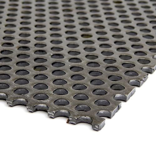 A36 Carbon Steel Perforated Sheet, Unpolished (Mill) Finish, Hot Rolled, Staggered 0.25' Holes, ASTM A36, 0.06' Thickness, 16 Gauge, 12' Width, 12' Length, 0.375' Center to Center, OnlineMetals - Poueer