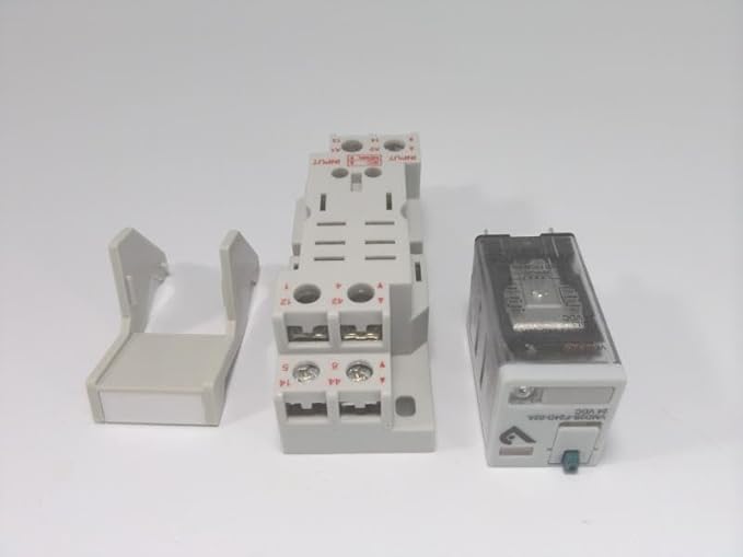VERIS FKIT-VMD2B-F24D 120VAC 15AMP Rating, 24VDC Coil Rating, DIN Rail Mount, DPDT Relay Output Contacts, Finger Safe TERMINALS, F-KIT Series, Relay Socket KIT - Poueer
