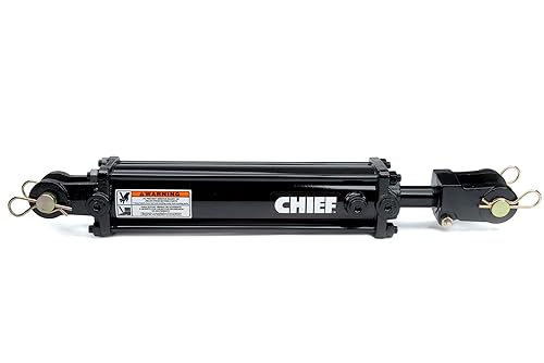 Chief TC3 Tie-Rod Cylinder for Double Acting - Double Acting Hydraulic Cylinder, 2'' Bore, 6'' Stroke, 16.25'' Retract, 3000 PSI, 9420 lb Column Load, 1” pin Diameter, SAE 8 Port Size, 16.12 lb - Poueer