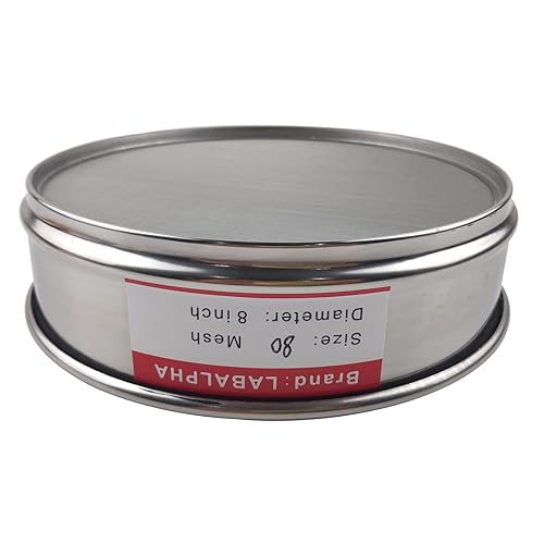 LABALPHA 300 Mesh Lab Sieves, #300 Mesh Test Sieve, 8'' Diameter, 304 Stainless Steel Wire Cloth (0.054mm) - Poueer