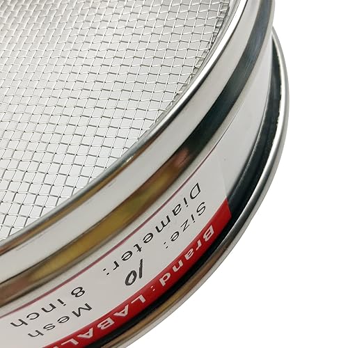 LABALPHA 300 Mesh Lab Sieves, #300 Mesh Test Sieve, 8'' Diameter, 304 Stainless Steel Wire Cloth (0.054mm) - Poueer
