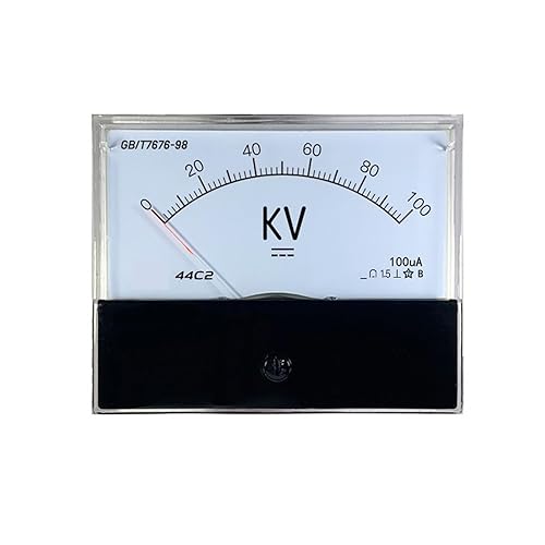 44c2 DC High-Voltage Voltmeter 5kV 10kV 20kV 30KV 50kV Distribution Resistance Uses High-Voltage Meter Kilovoltmeter Measuring 1Pcs(Size:DC 50KV 100uA,Color:50KV and Resistance) - Poueer
