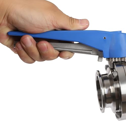 3 Inch Tri Clamp Sanitary Butterfly Valve with Trigger Handle Stainless Steel 304 Tri Clamp Clover (2 Pack 3 Inch Trigger Butterfly Valve) - Poueer