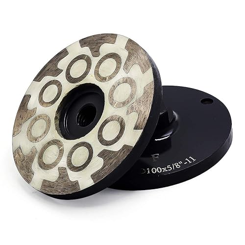 4' Diamond Cup Wheel Resin Diamond Grinding Cup Wheel Fine Grit with Thread 5/8“-11 for Grinding Stone Concrete and Tiles - Poueer