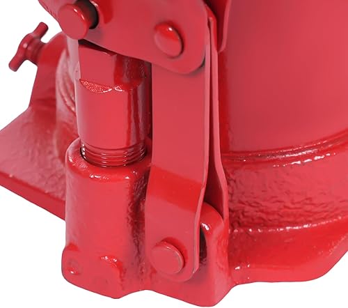Hydraulic Welded Bottle Jack 50T(110,231lbs) Capacity for Auto Repair and House Lift, Red - Poueer
