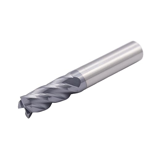BestParts High Performance 5pcs 7/16' Solid Carbide Square End Mills, AlTiN Coated, 4 Flute, 30 Degree Helix, 7/16' Cutting Diameter, 7/16' Shank Diameter, 1' Length of Cut, 2-3/4' Overall Length - Poueer