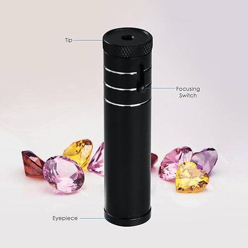 Focusing Spectroscope Prism Gem Spectroscope with Adjustable Focus Gemology Spectrometer Gemological Testing Tools Aluminum Body for gemological Testing, Antique, Fairs, and Gemstone Identification - Poueer