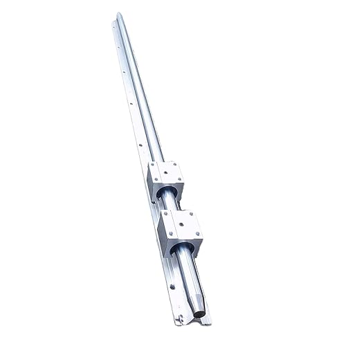 Linear Rail Guide SBR12-47.24 inch / 1200mm 1Pcs Linear Rail + 2Pcs 12mm SBR12UU Bearing Blocks, 12mm Linear Motion Slide Guide Rail with Ball Bearings Sliding Block as Heavy Duty CNC Kit - Poueer