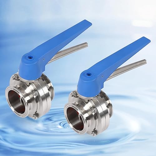 3 Inch Tri Clamp Sanitary Butterfly Valve with Trigger Handle Stainless Steel 304 Tri Clamp Clover (2 Pack 3 Inch Trigger Butterfly Valve) - Poueer