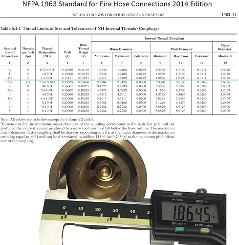 Happy Tree 1-1/2' NST/NH Fire Hose Nozzle 100 psi 85 gpm Brass Fire Equipment Heavy Duty Industrial Jet Fog Spray Nozzle Slim Neck - Poueer