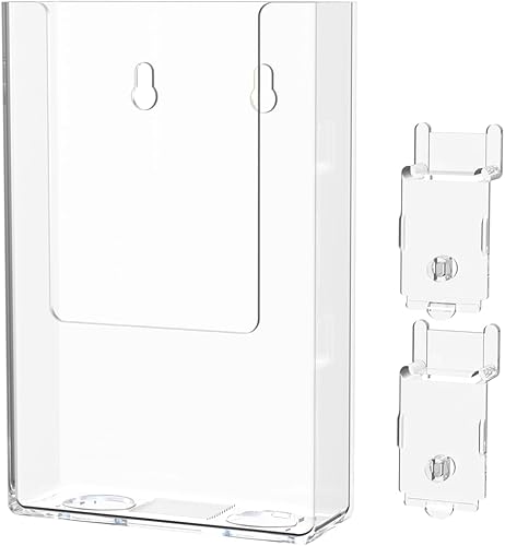 Marketing Holders 12 Pack Slatwall Brochure Holder Space Saving Rack Cards Organizer No Assembly Slot Wall Caddy for 4' Info Sheets or Flyers for Convenience Stores Offices and Libraries - Poueer