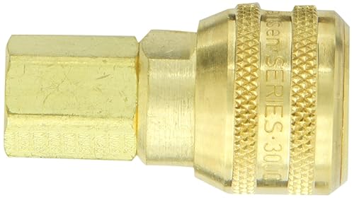 Eaton Hansen 3000 Brass 3000/4000/5000/6000 Series Industrial Interchange, Coupler Socket, 1/4' Body Size x 1/4' NPT Female - Poueer