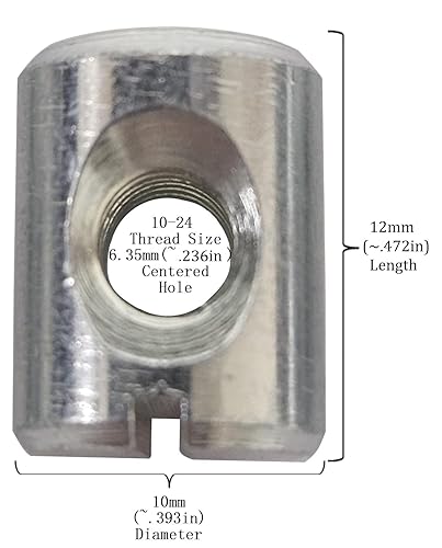 (100) Cross Dowels/Barrel Nuts - 10-24 12mm X 10mm Zinc-Plated CNC - Poueer
