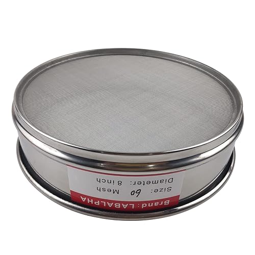 LABALPHA 300 Mesh Lab Sieves, #300 Mesh Test Sieve, 8'' Diameter, 304 Stainless Steel Wire Cloth (0.054mm) - Poueer