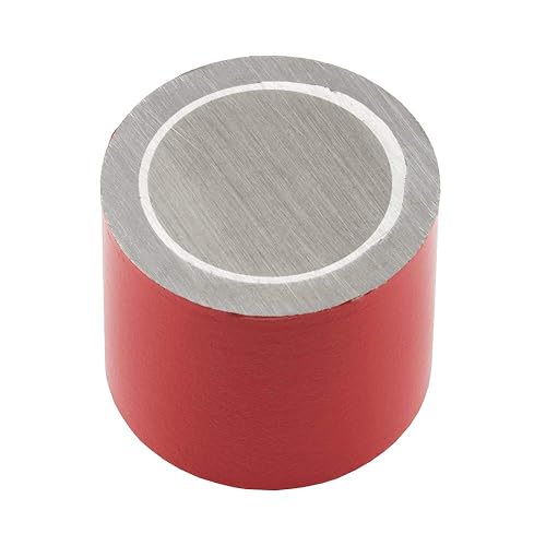 1 3/8' Diameter x 1 3/16' Thick Alnico Deep Pot Magnet c/w M6 Threaded Hole - 30.87lbs Pull (Pack of 4) - Poueer