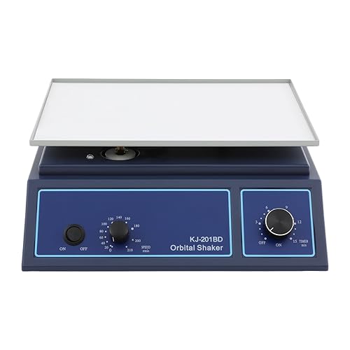 KJ-201BD Lab Orbital Shaker Mixer, Orbital Shaker with Anti-Slip Pad, Adjustable Speed 0-210r/min, Orbital Rotator Shaker for Hospital Laboratory 110V - Poueer