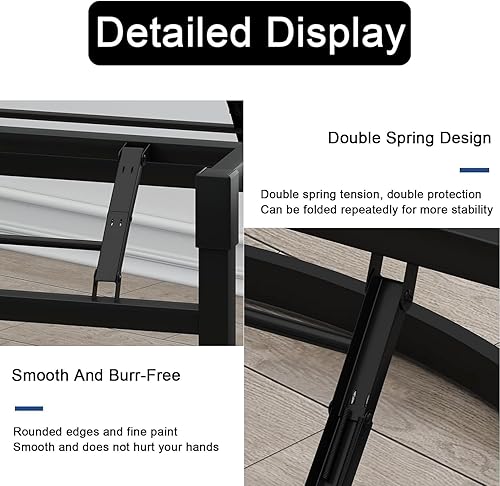 Heavy Duty Metal Table Base, Foldable Table Legs, Furniture Legs Stable, Table Legs for Dining Table & Desk, Square Table Round Table Bracket, Table Legs(100cm/39.5in) - Poueer