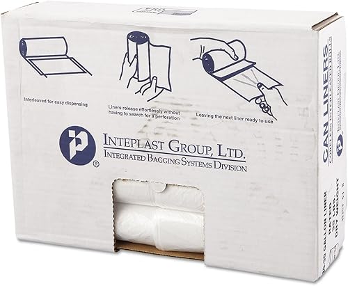 30 Gallon High Density Can Liner, 16 Micron in Clear - Poueer