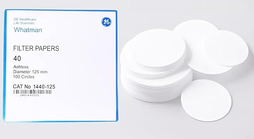 Whatman Filter Papers, Grade 40, 1440-125 Quantitative Round Sheets Pack of 100 | Chemistry Lab & Industrial Experiments for Schools or Laboratory Activities LABSOUL-608 - Poueer