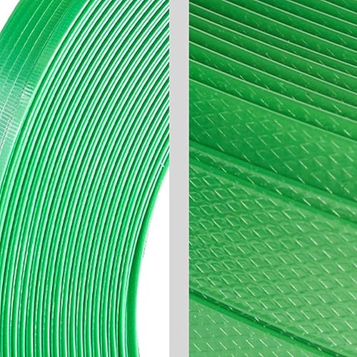 3937 ft x 5/8 in Embossed PET Banding Strapping Coil, Transparent Green, No Breaking When Fold/Bend, 1650 lbs Break Strength, for Heavy Duty Pallet, Firewood Bundles - Poueer