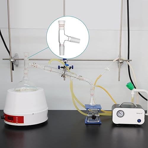 Liebig Condenser, 3 Way Distilling Adapter, Thermometer Inlet Adapter Bundle with Distillation Adapter - stonylab Bundle - Poueer