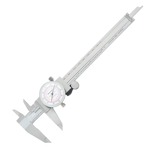 Dial Caliper 6' 150mm Dual Reading Scale Metric System 6' Maximum Measuring 0.001' Graduation Interval (6 inch / 150mm Dual Reading Scale) - Poueer