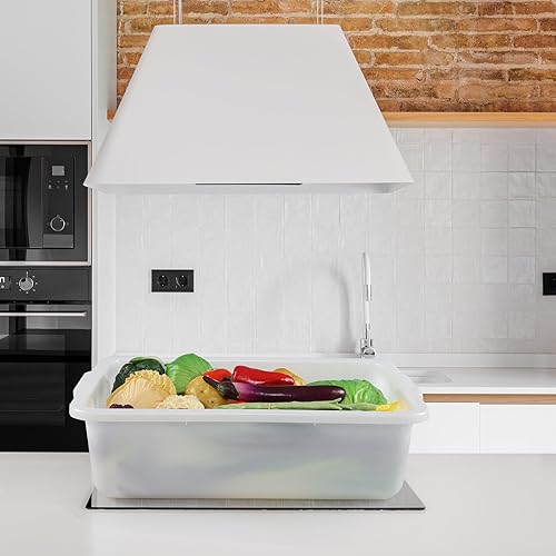 4-Pack 32 Liter Large Black Bus Tubs, Commercial Plastic Bus Trays - Poueer