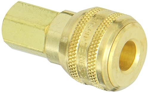 Eaton Hansen 3000 Brass 3000/4000/5000/6000 Series Industrial Interchange, Coupler Socket, 1/4' Body Size x 1/4' NPT Female - Poueer