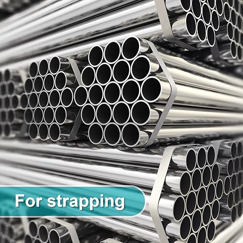 Amylove 1 Roll 304 Stainless Steel Strapping Band Coil, 100 Feet x 0.75 Inch x 0.03 Inch Steel Strapping Roll, Strap Metal Banding Tools in Plastic Self Dispensed Case with Handle - Poueer