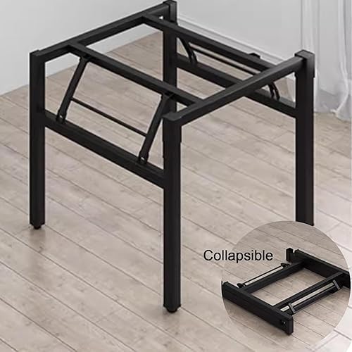 Heavy Duty Metal Table Base, Foldable Table Legs, Furniture Legs Stable, Table Legs for Dining Table & Desk, Square Table Round Table Bracket, Table Legs(100cm/39.5in) - Poueer